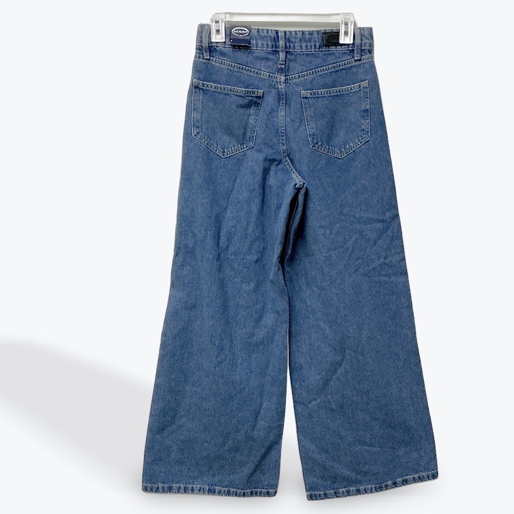 Scoop Womens‎ Rhinestone Wide Leg High Rise Jeans Caliber Blue SC020557B Size 0 - Picture 10 of 16
